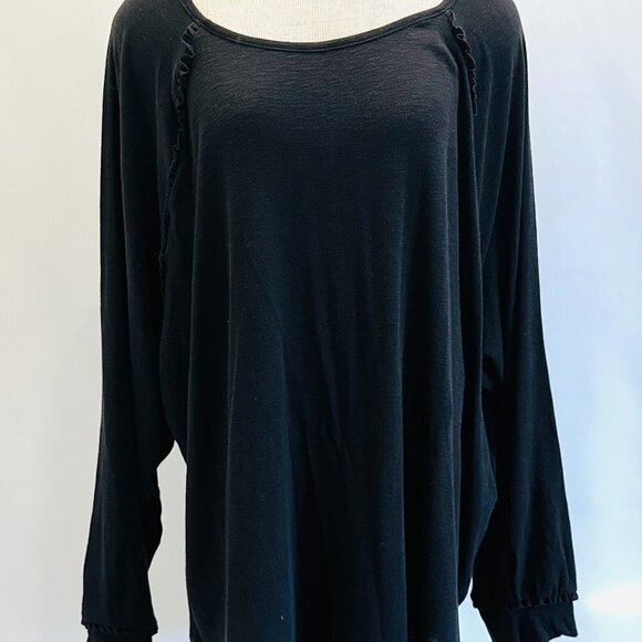 NWT LAUREN CONRAD Women Long Sleeve Pullover Round Neck Black Shirt Plus Size 4X - Picture 5 of 14